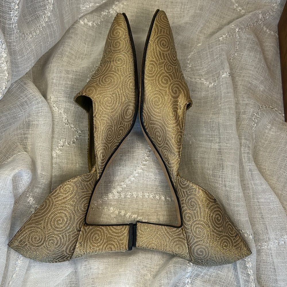Yves Saint Laurent Women's Gold Swirl Flats - Picture 10 of 13